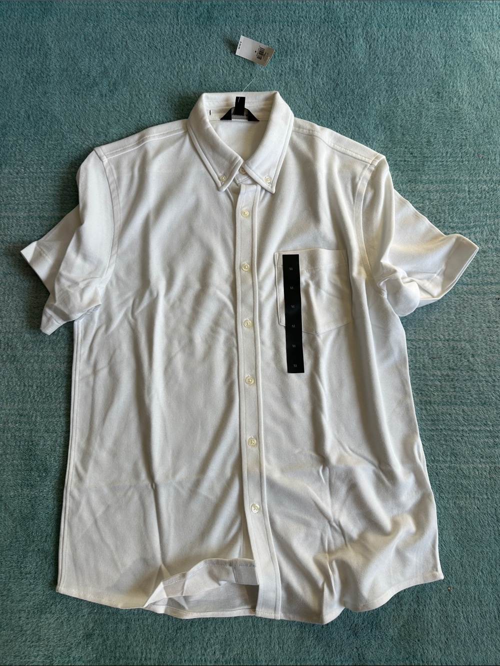 Banana Republic Factory Men's White Short-Sleeve Button-Down Shirt
